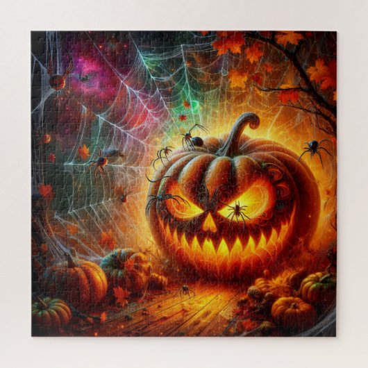 Puzzle Jack-O-Lantern déplaisant et araignées (Vertical)