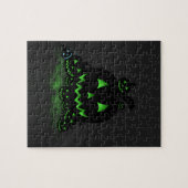 Puzzle Jack O Lanternes d'Halloween noir et vert (Horizontal)