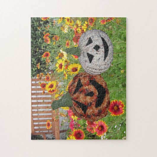 Puzzle - Jack O Lanterns dans les fleurs (Vertical)