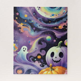 Puzzle Jack-O'-Lanterns et des fantômes amis dans l'espac