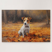 Puzzle Jack Russell à l'automne Feuilles automne Inspire (Horizontal)