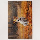 Puzzle Jack Russell à l'automne Feuilles automne Inspire (Vertical)