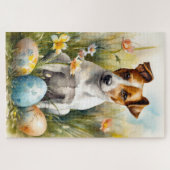 Puzzle Jack Russell avec œufs de Pâques (Horizontal)