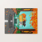 Puzzle Jack Russell Chien Automne Citrouille (Horizontal)