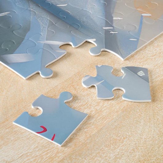 Puzzle Jack Russell Chien équitation Moto Noël (Côté)