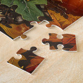 Puzzle Jack Russell Chien Moisson d'automne Thanksgiving (Côté)