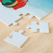 Puzzle Jack Russell dans la neige avec cadeaux de Noël (Côté)