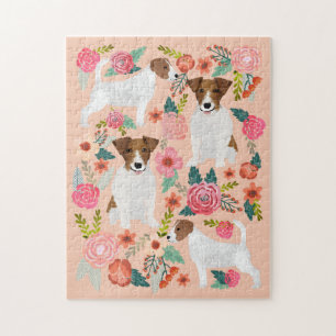 Puzzle Jack Russell Dog Florals