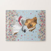 Puzzle Jack Russell Terrier bleu (Horizontal)