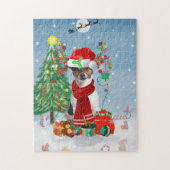 Puzzle Jack Russell Terrier Chien dans neige Cadeaux de N (Vertical)