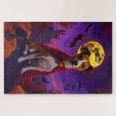 Puzzle Jack Russell Vampire Halloween Citrouilles Effraya (Horizontal)