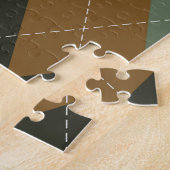 Puzzle Jacquard Automne : Brown-vert Rhombus Chic (Côté)