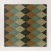 Puzzle Jacquard Automne : Brown-vert Rhombus Chic (Horizontal)