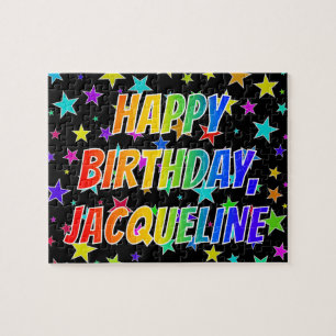 Puzzle "JACQUELINE" Prénom, amusant "HEUREUX ANNIVERSAIR