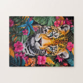 Puzzle Jaguar en fleur de jungle (Horizontal)