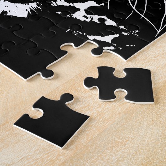 Puzzle Jaguar noir et blanc (Côté)