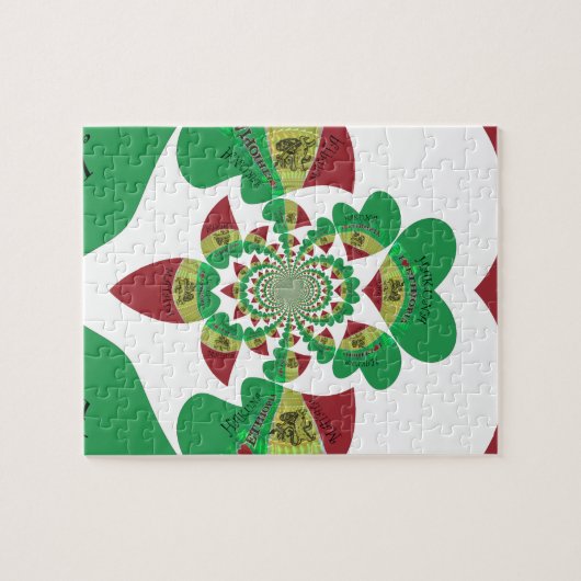 Puzzle J'aime Ethiopie Beaux Coeurs Couleurs (Horizontal)