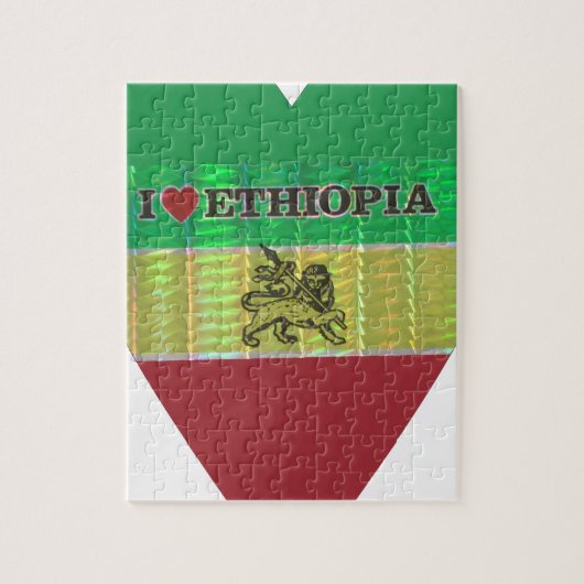 Puzzle J'aime Ethiopie Beaux Coeurs Couleurs (Vertical)