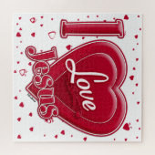 Puzzle J'aime Jésus Cœur Rouge (Horizontal)