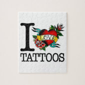 Puzzle j'aime la conception de fripes encrée par tatouage (Vertical)