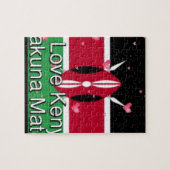 Puzzle J'aime le Kenya et impression d'art "Hakuna Matata (Horizontal)