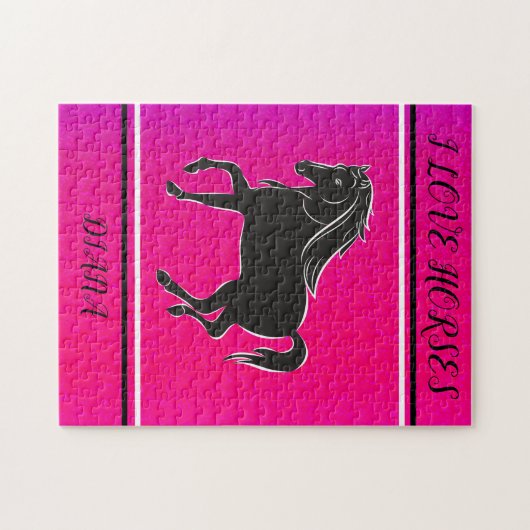 PUZZLE J'AIME LES CHEVAUX PERSONNALISÉS PUZZLE. JIGSAW (Horizontal)