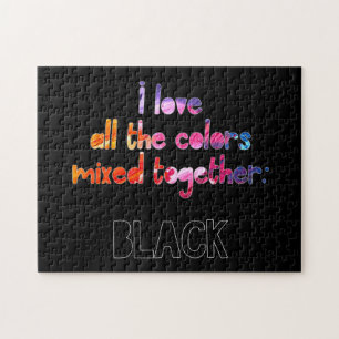 Puzzle J'aime toutes les couleurs ensemble noir solide
