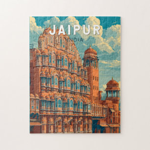 Puzzle Jaipur Inde Illustration Voyage Art Vintage