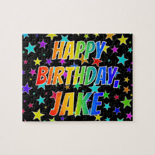 Puzzle "JAKE" Prénom, Amusant "HEUREUX ANNIVERSAIRE"