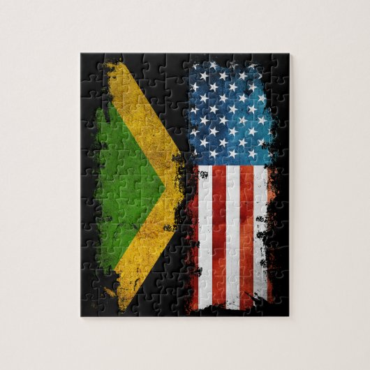 Puzzle Jamaican American Flag Jamaica (Vertical)