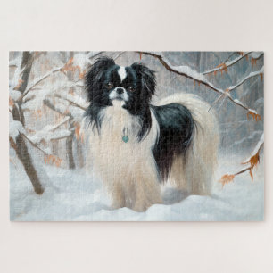 Puzzle Japanese Chin Qu'il neige Noël