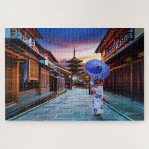Puzzle Japanese Woman Wearing Kimono Yasaka Pagoda Japan