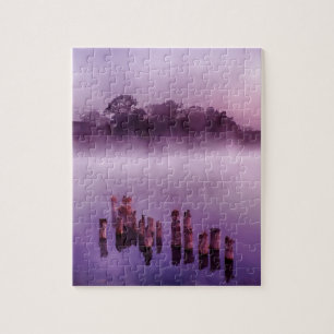 Puzzle Japon Kumamoto Île flottante Brouillard Lac Matin