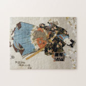 Puzzle Japonais Samurai tenant une lanterne katana ukiyo- (Horizontal)
