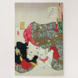 Puzzle Japonaise avec Chat, Tsukioka Yoshitoshi<br><div class="desc">Tsukioka Yoshitoshi (30 avril 1839 - 9 juin 1892) Il est largement reconnu comme le dernier grand maître d'Ukiyo-e, un type d'impression de blocs de bois japonais. Il est en outre considéré comme l'un des plus grands innovateurs de la forme. Sa carrière a duré deux époques - les dernières années...</div>
