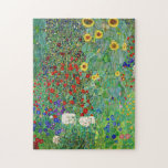 Puzzle Jardin Agricole Gustav Klimt Avec Peinture De Fleu<br><div class="desc">Jardin De La Ferme Gustav Klimt Avec Fleurs De Soleil Floral Vintage Art Nouveau Peinture</div>