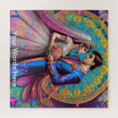 Puzzle Jardin arc-en-ciel néon psychédélique (Horizontal)