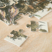 Puzzle Jardin asiatique avec femme et animaux (Côté)