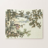 Puzzle Jardin asiatique avec femme et animaux (Horizontal)