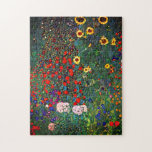 Puzzle Jardin aux fleurs Gustav Klimt<br><div class="desc">Puzzle représentant la peinture de Gustav Klimt Farm Garden with Sunflowers (1907). Un beau jardin de tournesols et de belles fleurs bleues,  rouges,  violettes,  roses et blanches. Un grand cadeau pour les amateurs d'art Art Nouveau et autrichien.</div>