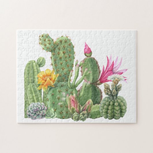 Puzzle Jardin d'aquarelle de Cactus (Horizontal)
