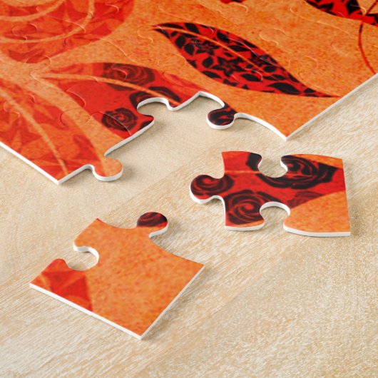 Puzzle Jardin d'automne patchwork oiseau et feuille autom (Côté)