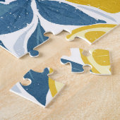 Puzzle Jardin de citron vert - Jaune clair et bleu (Côté)