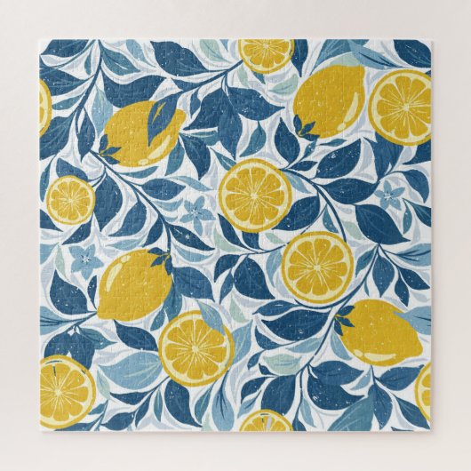 Puzzle Jardin de citron vert - Jaune clair et bleu (Vertical)