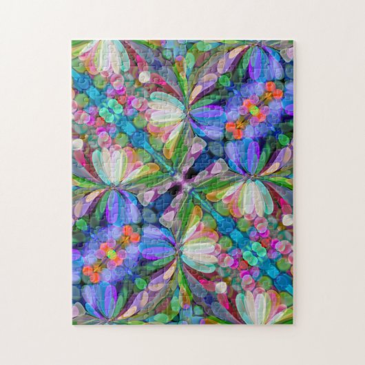Puzzle Jardin de Fleur sauvage de libellules Abstrait Flo (Vertical)