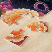 Puzzle Jardin de fleurs de chat noir mignon (Côté)