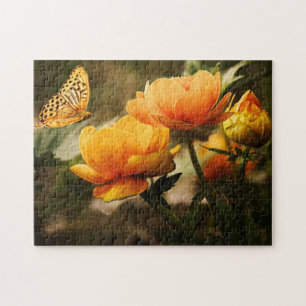 Puzzle Jardin de fleurs d'été et nature de papillon