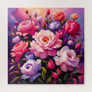 Puzzle Jardin de floraison rose du lever de soleil Zen de