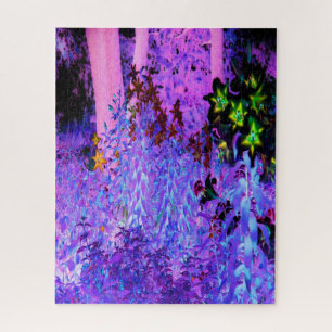 Puzzle Jardin de lys noir et cramoisi fantomatique paysag