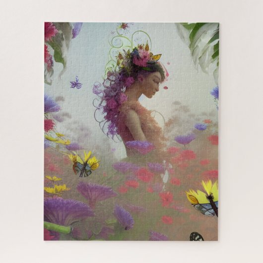 Puzzle Jardin de papillons généré par l'IA (Vertical)